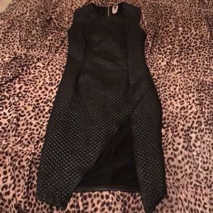 Black armless dress with side split